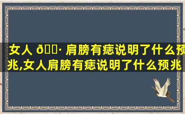 女人 🌷 肩膀有痣说明了什么预兆,女人肩膀有痣说明了什么预兆图解